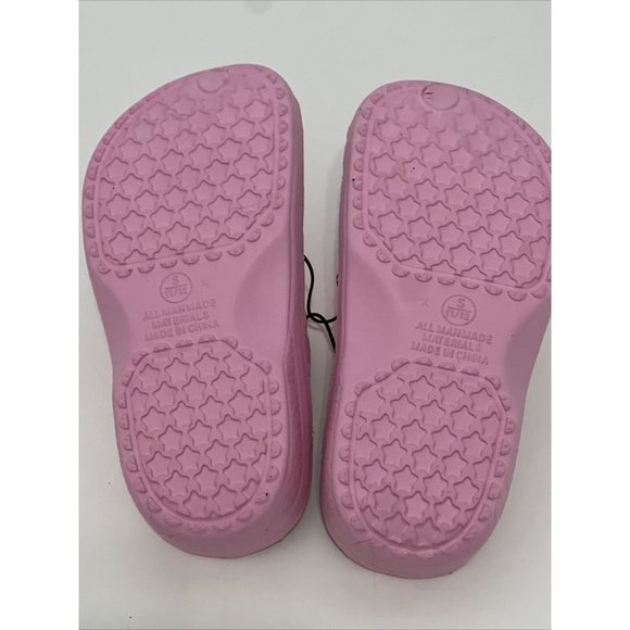 BOBBIE BROOKS GIRLS STAR DESIGN CLOGS SHOES SIZE S 11/12 PINK BEACH POOL NEW C6 - Picture 11 of 11